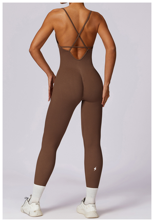SculptedStrap Cross-Back Jumpsuit