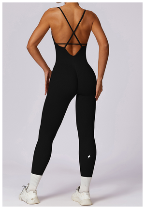 SculptedStrap Cross-Back Jumpsuit