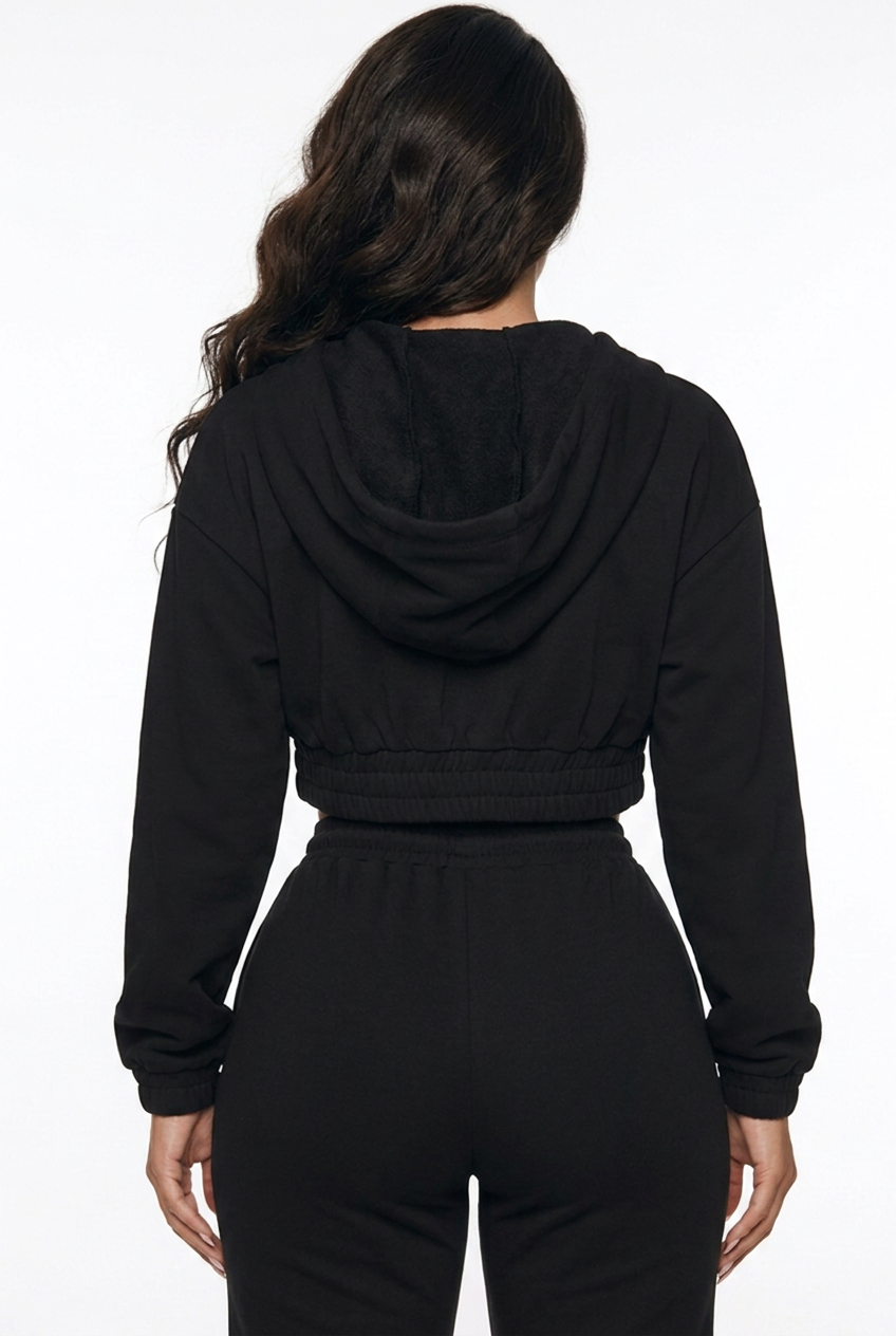 CottonBlend Cropped Hoodie