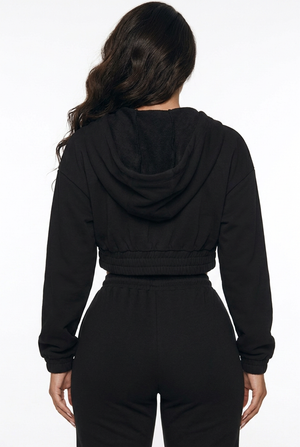 CottonBlend Cropped Hoodie