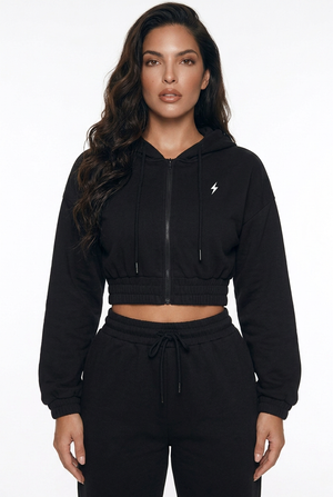 CottonBlend Cropped Hoodie